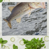 Anpassbare Springbass-Fischer Geschirrtuch (Gefaltet)