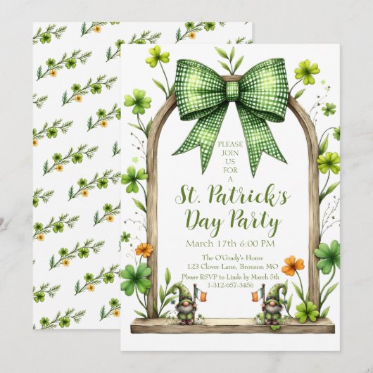 Anpassbare St. Patrick's Day-Einladung Einladung (Vorne/Hinten)