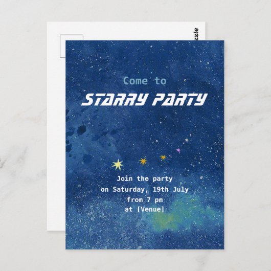 Anpassbare Starry Sky Illustration Postkarte (Vorne/Hinten)