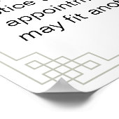 Anpassbare Stornierungsankündigung/Richtlinie Poster (Ecke)