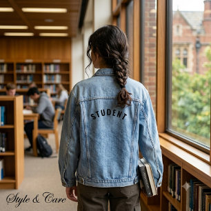 Anpassbare STUDENT Textaussage Jeansjacke