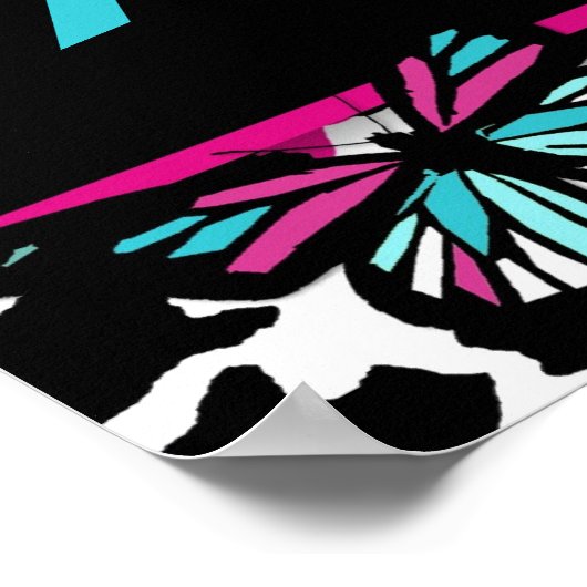 Anpassbare Sweet 16 Animal Print Butterfly Poste Poster (Ecke)