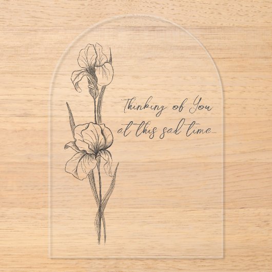 Anpassbare Sympathiekarte mit handGezeichnet Iris Acryleinladungen (Vorderseite)