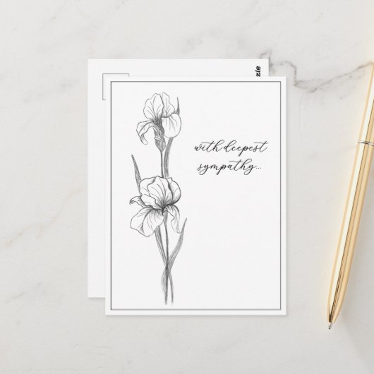 Anpassbare Sympathiekarte mit handGezeichnet Iris Postkarte (Vorderseite/Rückseite Beispiel)