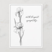 Anpassbare Sympathiekarte mit handGezeichnet Iris Postkarte (Vorderseite)