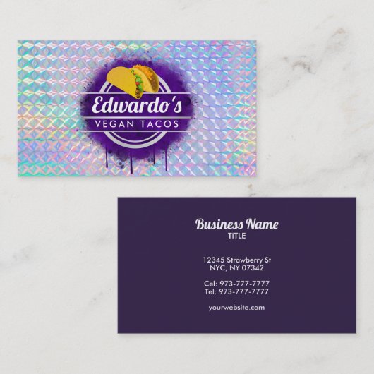Anpassbare Taco-Visitenkarten Visitenkarte (Vorne/Hinten)