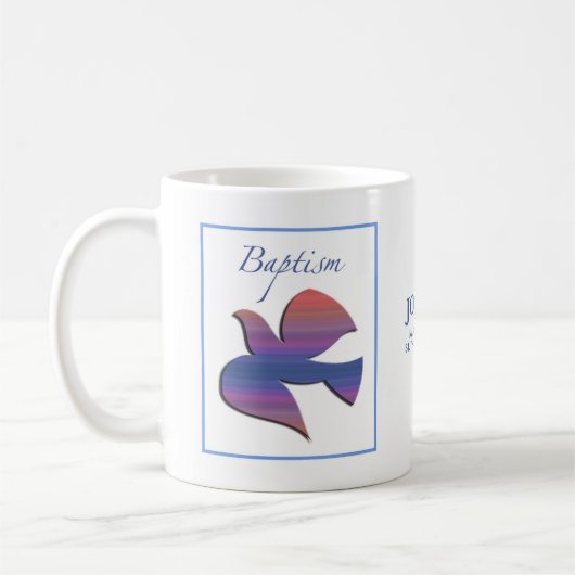 Anpassbare Tauftaube für Erwachsene Kaffeetasse (Links)