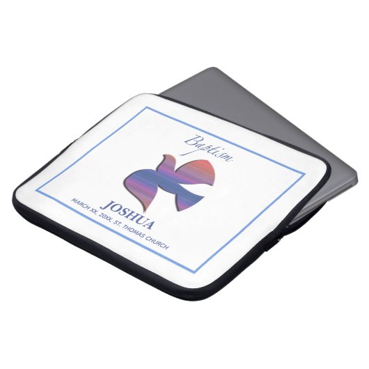 Anpassbare Tauftaube für Erwachsene Laptopschutzhülle (Vorne Oben)