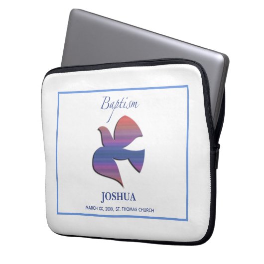 Anpassbare Tauftaube für Erwachsene Laptopschutzhülle (Vorderseite Links)