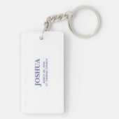 Anpassbare Tauftaube für Erwachsene Schlüsselanhänger (Rückseite)