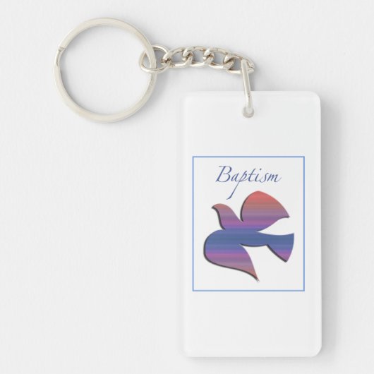 Anpassbare Tauftaube für Erwachsene Schlüsselanhänger (Vorderseite)