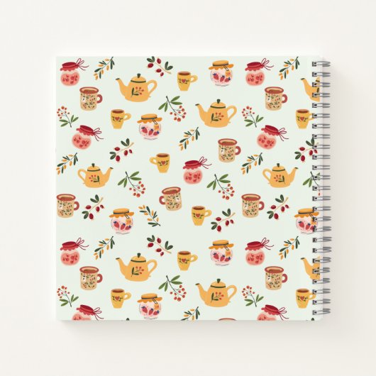 Anpassbare Teezeit Nahtloses Muster Notizblock (Rückseite)