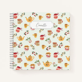 Anpassbare Teezeit Nahtloses Muster Notizblock