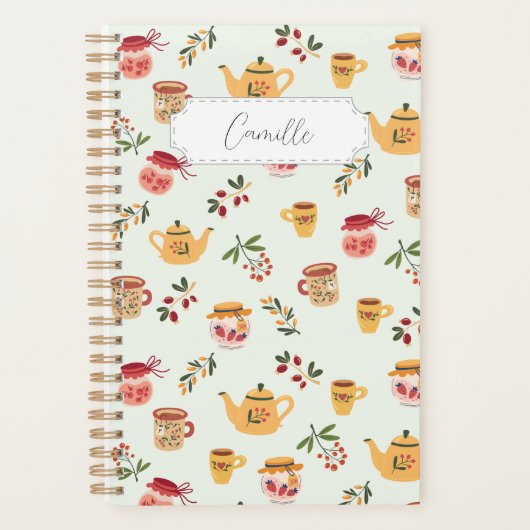 Anpassbare Teezeit Nahtloses Muster Planer (Vorderseite)