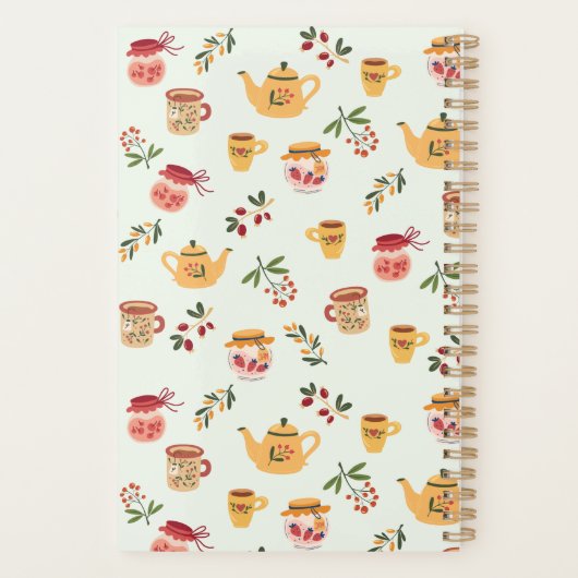 Anpassbare Teezeit Nahtloses Muster Planer (Rückseite)