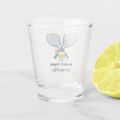Anpassbare Tennis- & Tequila-Geburtstagsfeier Schnapsglas (Rückseite)