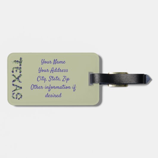 Anpassbare Texas Bluebonnet-Wildblumen Gepäckanhänger (Rückseite horizontal)