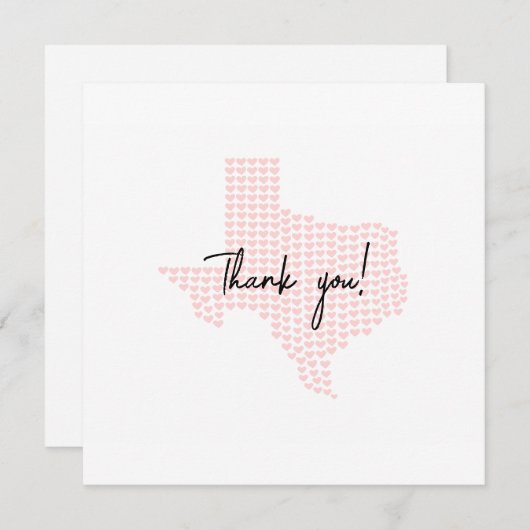 Anpassbare Texas Hearts Wedding Dankeschön Card Dankeskarte (Vorne/Hinten)