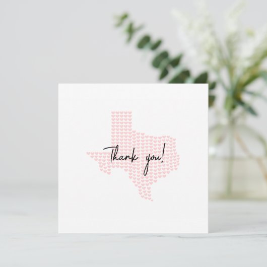Anpassbare Texas Hearts Wedding Dankeschön Card Dankeskarte (Stehend Vorderseite)
