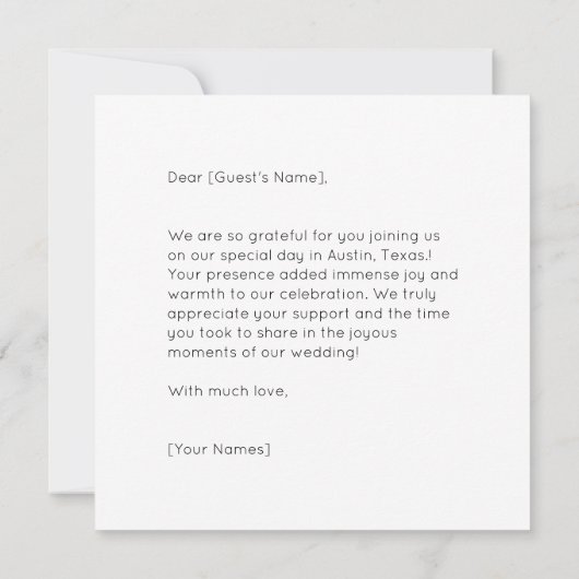 Anpassbare Texas Hearts Wedding Dankeschön Card Dankeskarte (Rückseite)