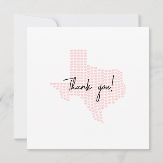 Anpassbare Texas Hearts Wedding Dankeschön Card Dankeskarte (Vorderseite)