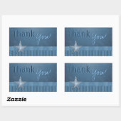 Anpassbare Text Blau Danke Stickers (Blatt)