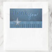 Anpassbare Text Blau Danke Stickers (Tasche)