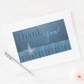 Anpassbare Text Blau Danke Stickers (Umschlag)