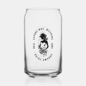 Anpassbare Textbrücke mit Blume-Silhouette Dosenglas (Vorderseite)