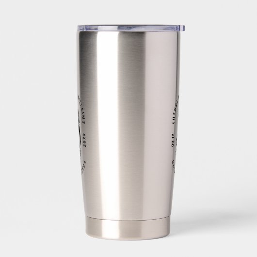 Anpassbare Textbrücke mit Blume-Silhouette Thermobecher (Links)