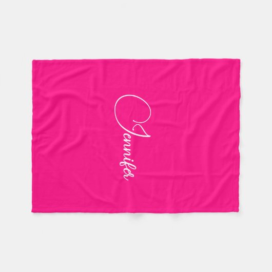 Anpassbare Textnamen mit rosa Vorlage Fleecedecke (Vorderseite (Horizontal))