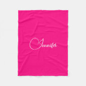 Anpassbare Textnamen mit rosa Vorlage Fleecedecke (Vorderseite)