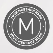 Anpassbare Textvorlage | Dunkelgrau und Weiß Etiketten (Design 2)