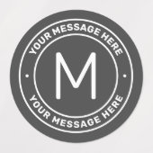 Anpassbare Textvorlage | Dunkelgrau und Weiß Etiketten (Design 1)