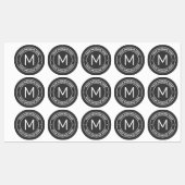 Anpassbare Textvorlage | Dunkelgrau und Weiß Etiketten (Blatt)