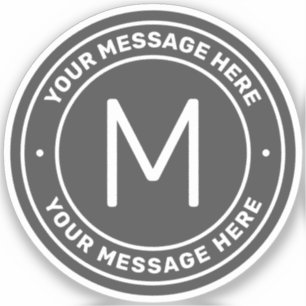 Anpassbare Textvorlage   Grau Aufkleber