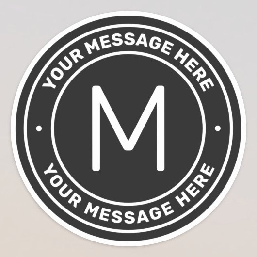 Anpassbare Textvorlage | Schwarz Aufkleber