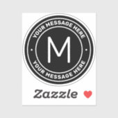 Anpassbare Textvorlage | Schwarz Aufkleber (Blatt)