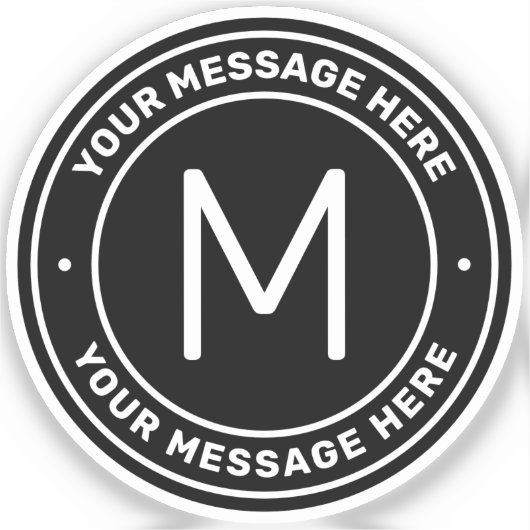 Anpassbare Textvorlage | Schwarz Aufkleber (Vorderseite)