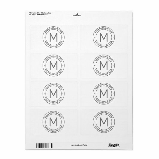 Anpassbare Textvorlage  | Weiß & Grau (Vorne)