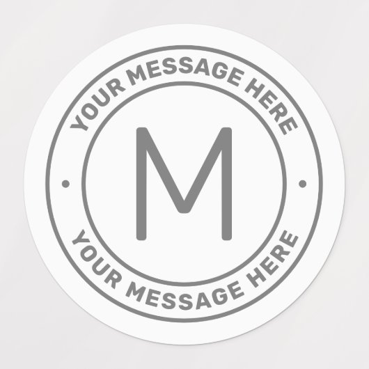 Anpassbare Textvorlage | Weiß & Grau Etiketten (Design 1)