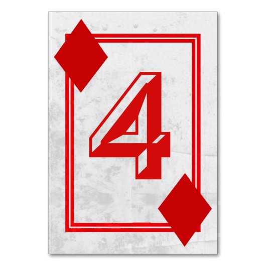 Anpassbare Tischnummern der Spielkarte (Nr. 4) (Vorderseite)