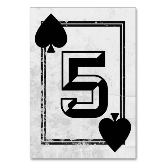 Anpassbare Tischnummern der Spielkarte (Nr. 5) (Rückseite)