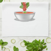 Anpassbare Tomate und Basilikumsuppe Geschirrtuch (Gefaltet)