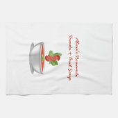 Anpassbare Tomate und Basilikumsuppe Geschirrtuch (Horizontal)