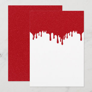 Anpassbare Tomatenrote Drip Flat Card Ankündigung