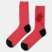 Anpassbare Tomatenrote Splash-Crew-Socken Socken (Linkes Detail)