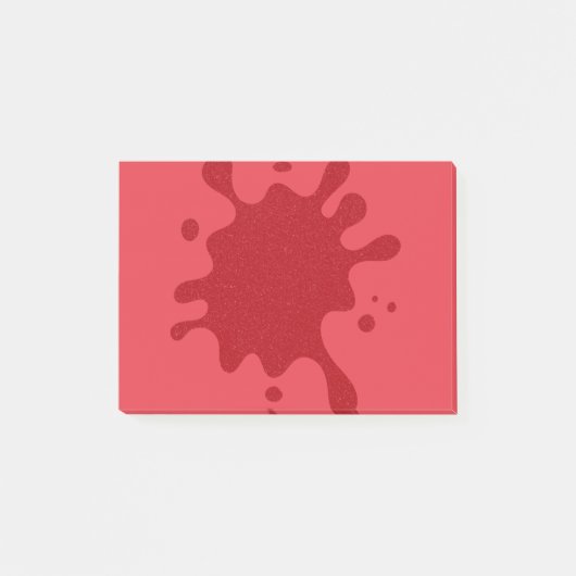 Anpassbare Tomatenrote Spritzernotizen Post-it Klebezettel (Vorderseite)