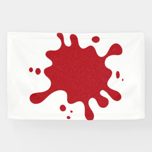Anpassbare Tomatenroter Splash auf weißem Banner