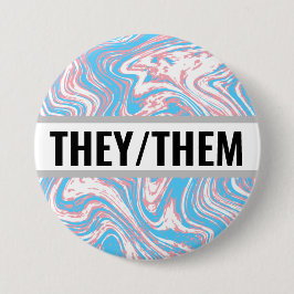 Anpassbare Transgender-Flag für Pronouns-Marbled Button